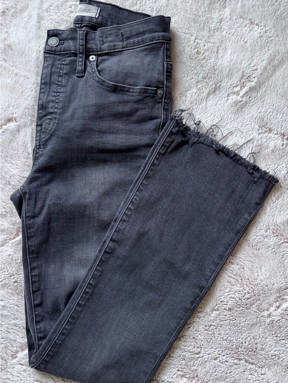 Madewell Cali Demi Boot Frayed Hem Jeans